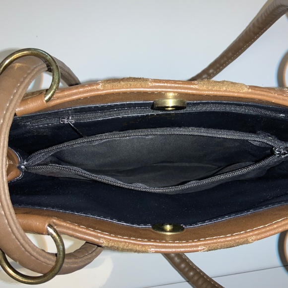 Vintage Judi Simon USA Leather & Suede Patchwork Handbag - Picture 9 of 16